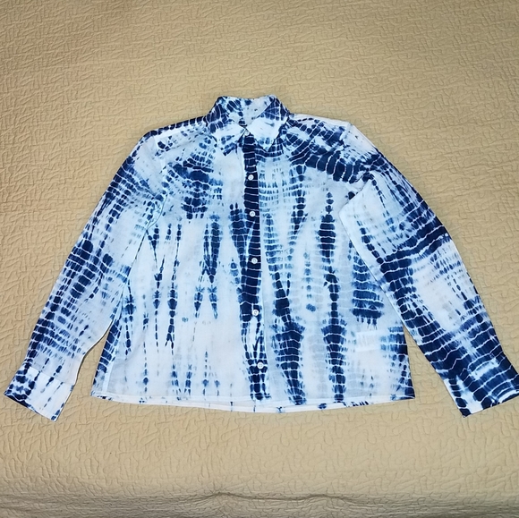 Chaps Tye Dye Button Down Shirt Size S - Picture 3 of 7